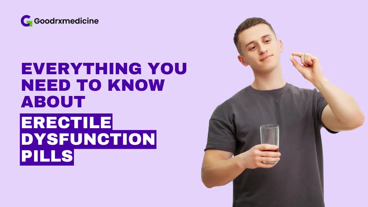 Man holding a pill and glass of water.