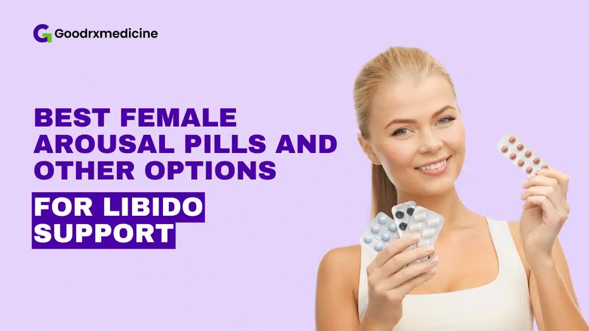 Woman holding multiple blister packs of pills.