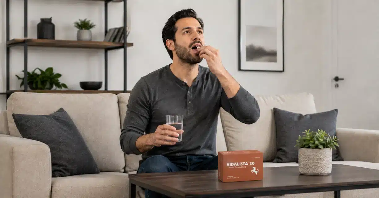 Man taking Vidalista while considering premature ejaculation treatment