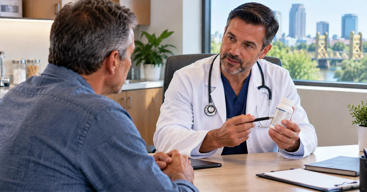 Doctor consulting a man about erectile dysfunction treatment in Sacramento