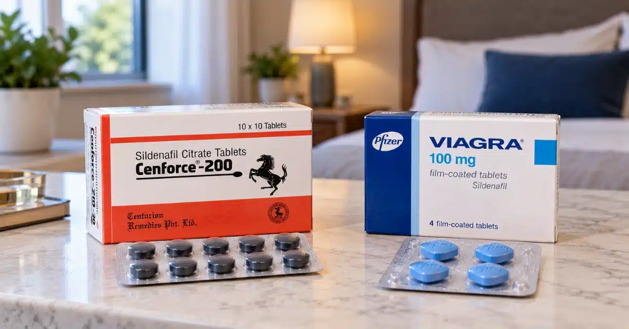 Cenforce 200 mg and Viagra 100 mg tablets compared
