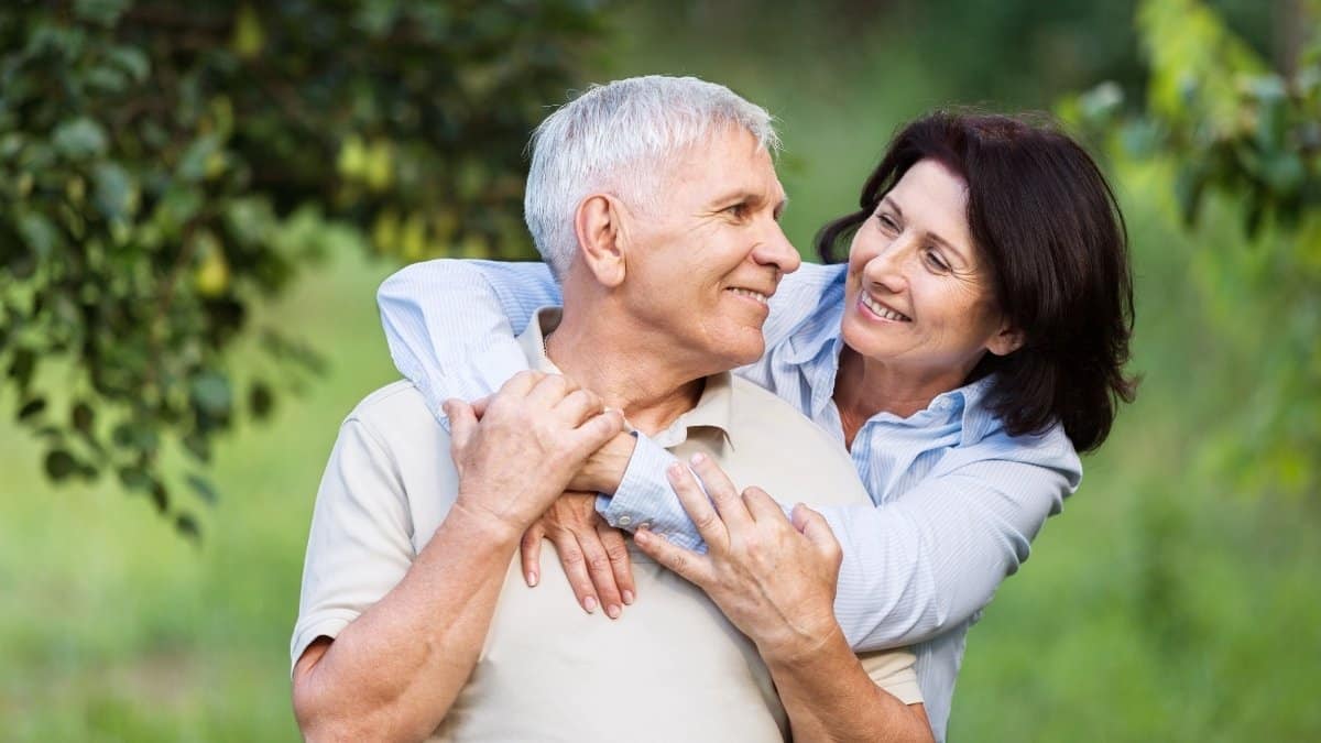 A happy old age couple