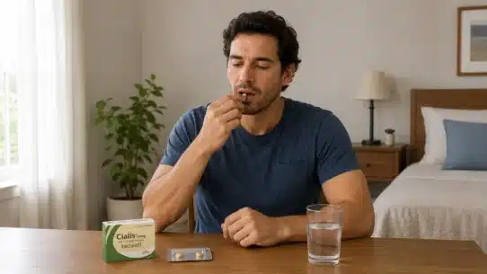 Man taking cialis tablet