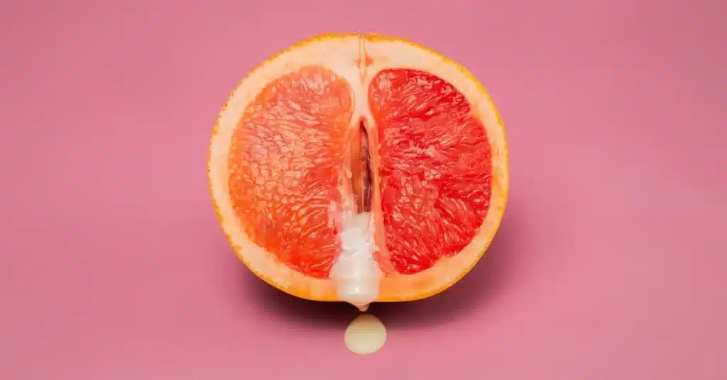 grapefruit representing female ejaculation fluid