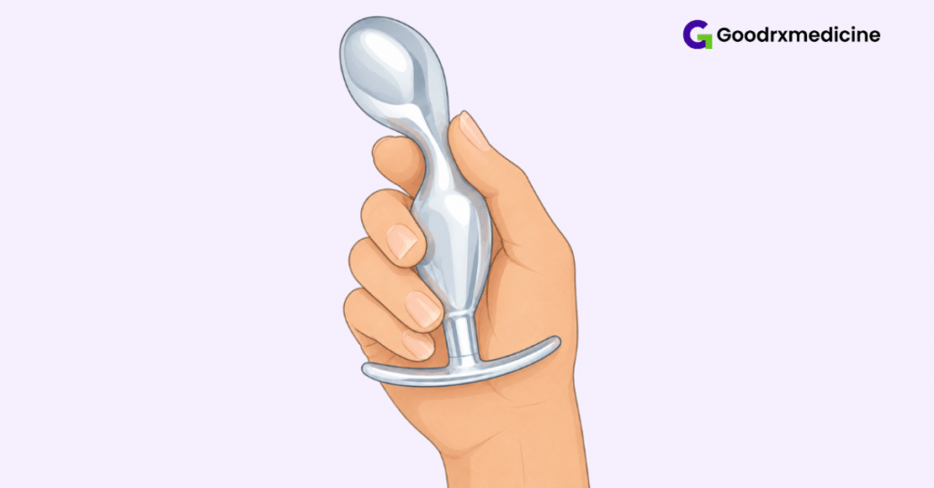 Hand holding prostate massager for P-spot stimulation