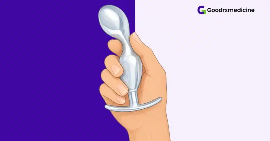 Hand holding prostate massager for P-spot stimulation