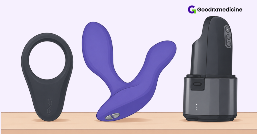 Sex toys displayed for stronger sexual stimulation