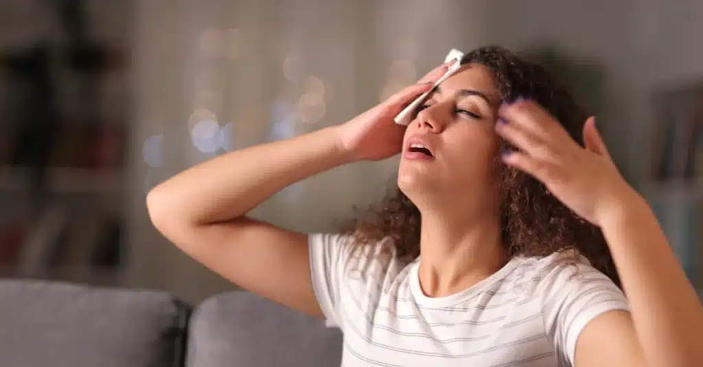 a dehydrated woman