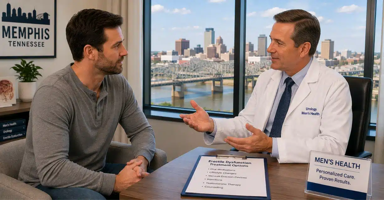 Doctor advising man about erectile dysfunction treatments in Memphis