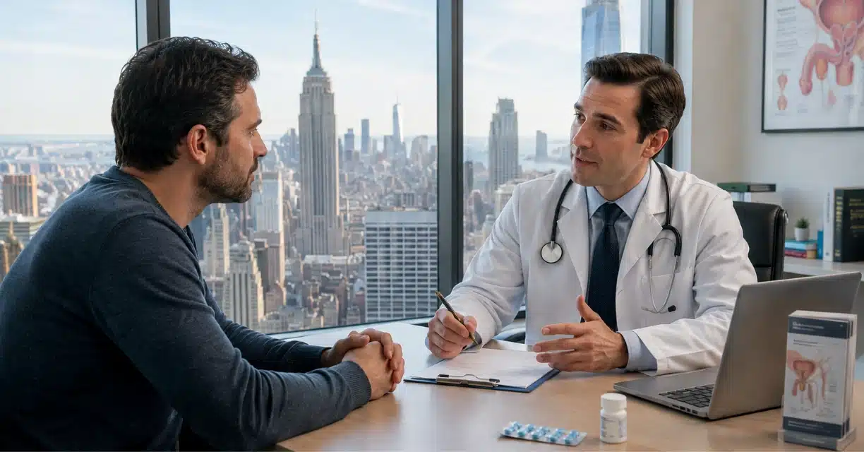 Doctor discussing erectile dysfunction treatment options in New York