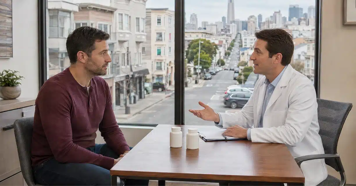 Doctor advising man about erectile dysfunction treatments in San Francisco