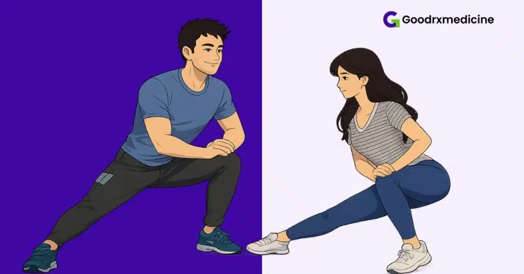 Couple stretching together before a quick daily workout