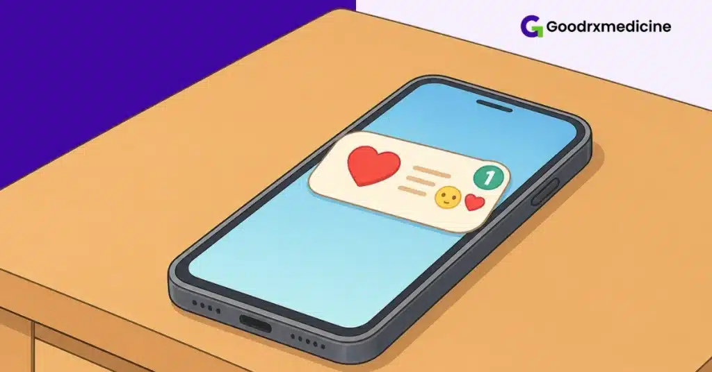 Phone displaying romantic message to build excitement before intimacy