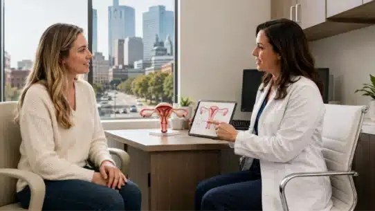 Doctor discussing PCOS treatment with patient in Fort Worth