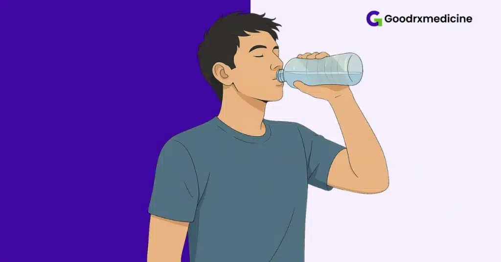 Man drinking water to pace alcohol consumption