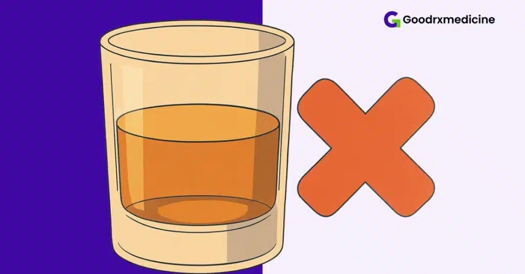 Alcohol glass with red cross symbol