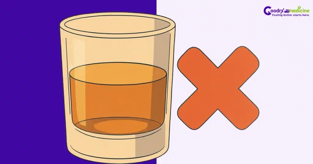 Alcohol glass with red cross symbol
