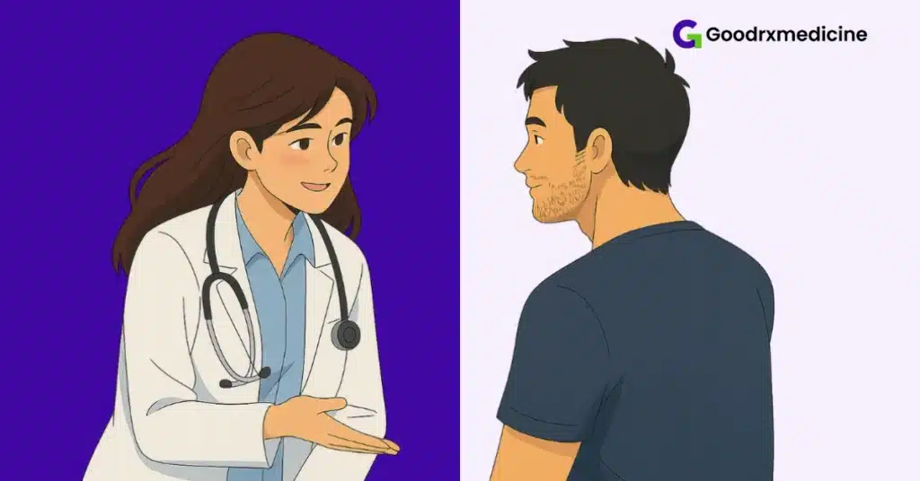 Man talking to a doctor about using herbal supplements safely