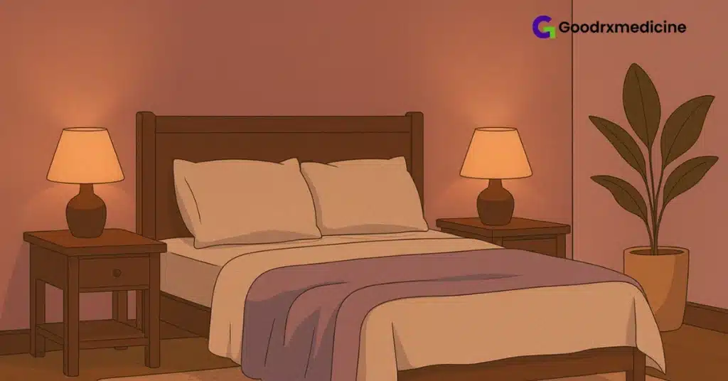 Cozy bedroom with soft lighting and no TV glare