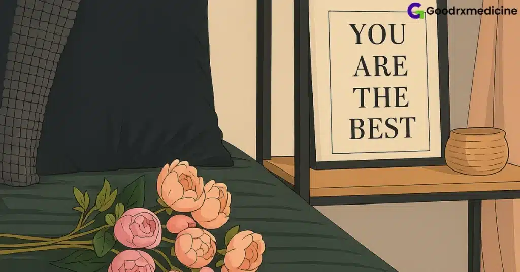 Fresh flower bouquet by the bedside creating a romantic scent