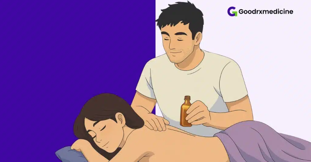 Man massaging woman’s back with warm oil
