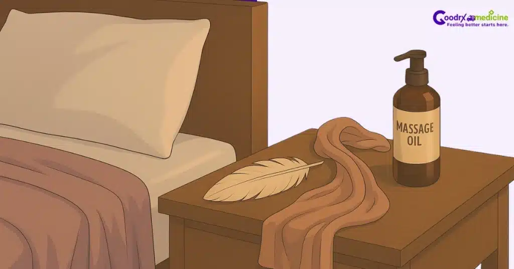 Romantic setup showing tools to enhance female arousal and intimacy