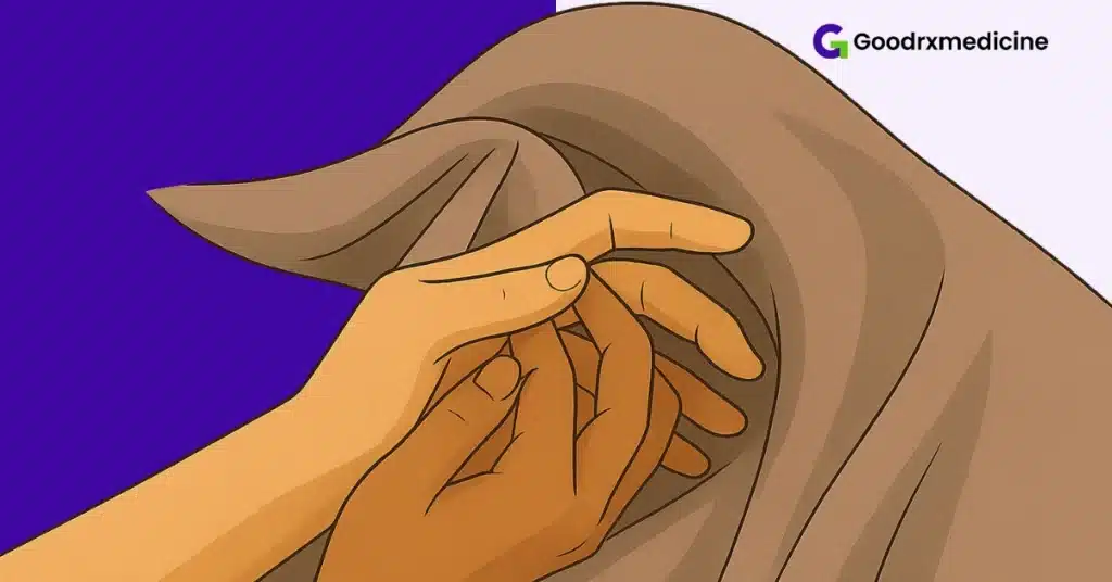 Close-up of couple’s hands touching gently