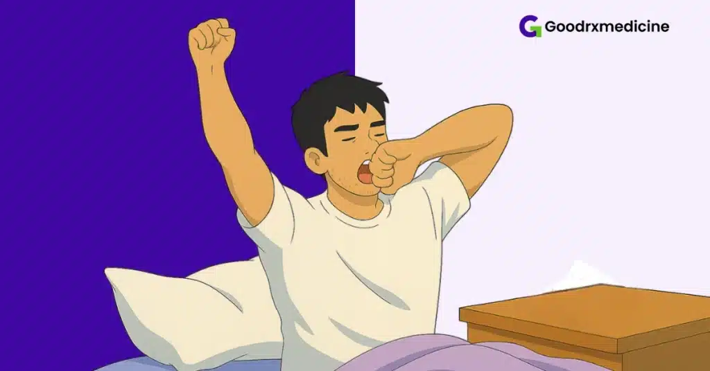 Man stretching after restful sleep to support recovery