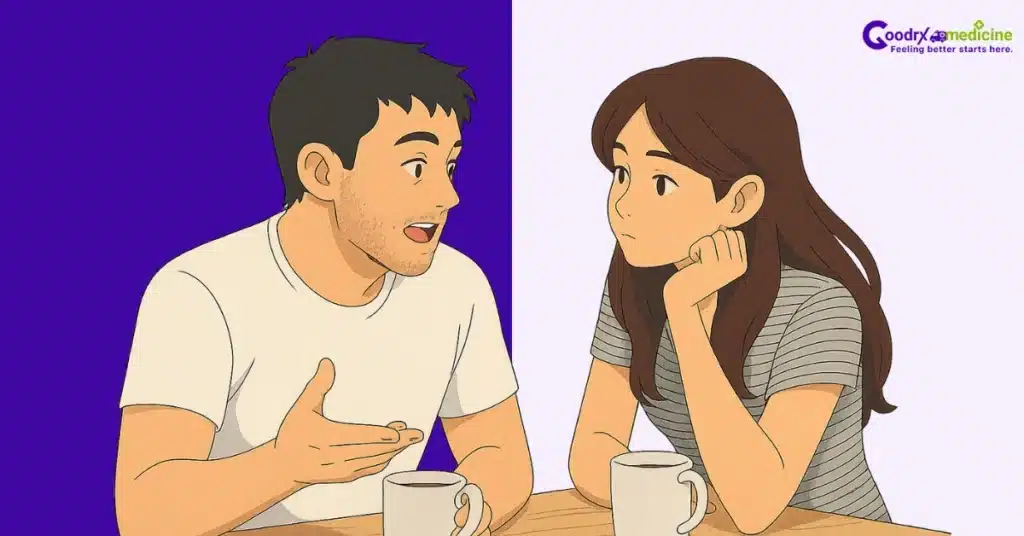 Couple looking at each other with understanding