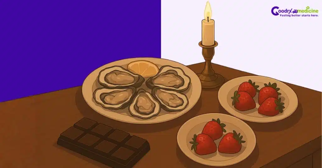Romantic setup with libido-boosting foods