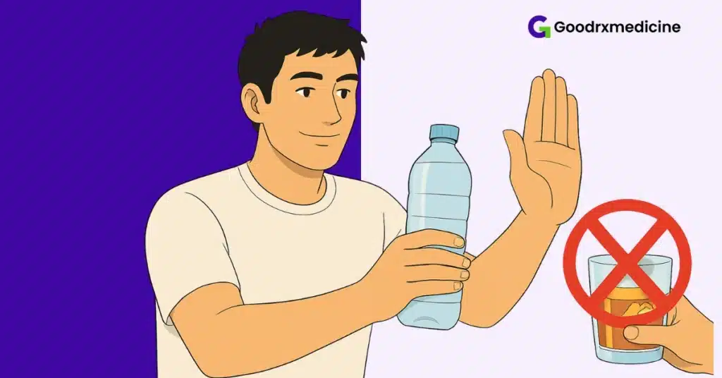 Man choosing water instead of alcohol for better erections