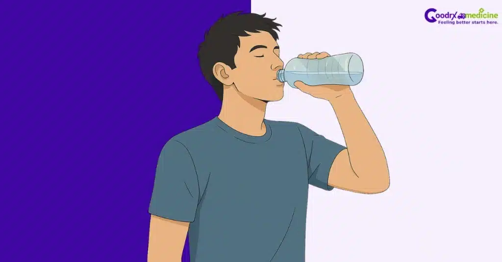 Man drinking water to support erectile health