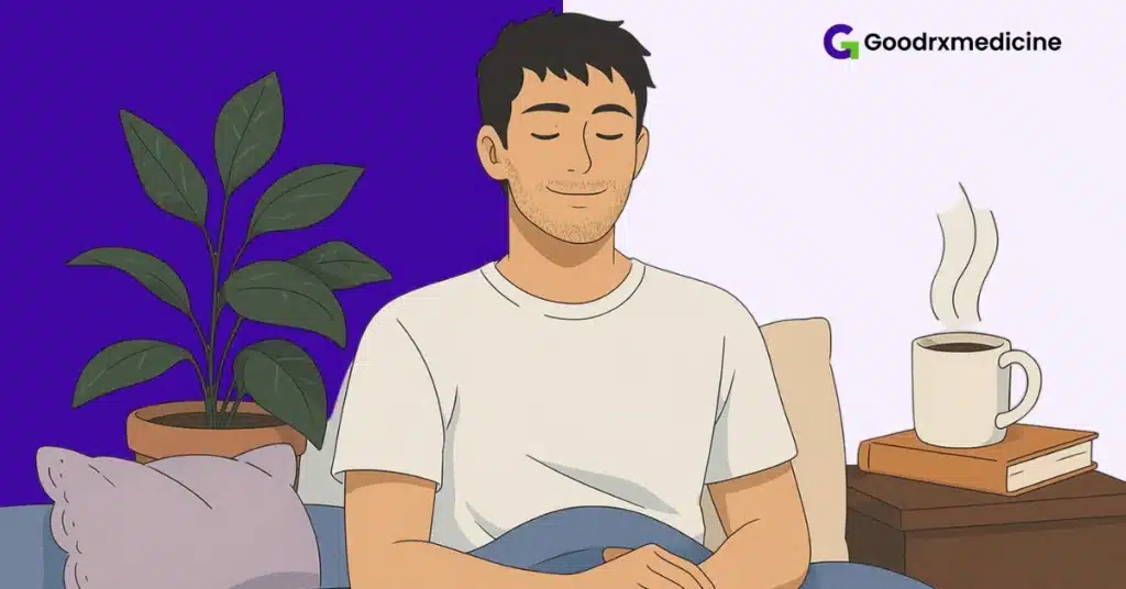 Person sitting on a bed practicing mindfulness and presence