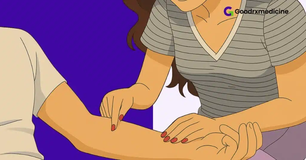 Mindful touch practiced through gentle tracing on a partner’s arm