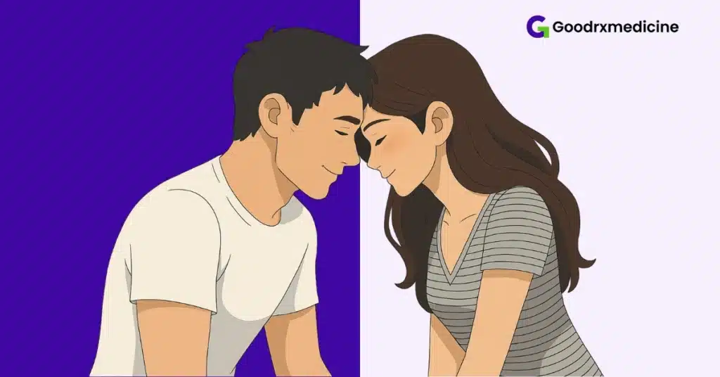 Partners building emotional connection through mindful awareness exercise.