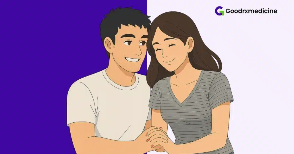 Happy couple bonding to understand intimacy patterns and reduce anxiety