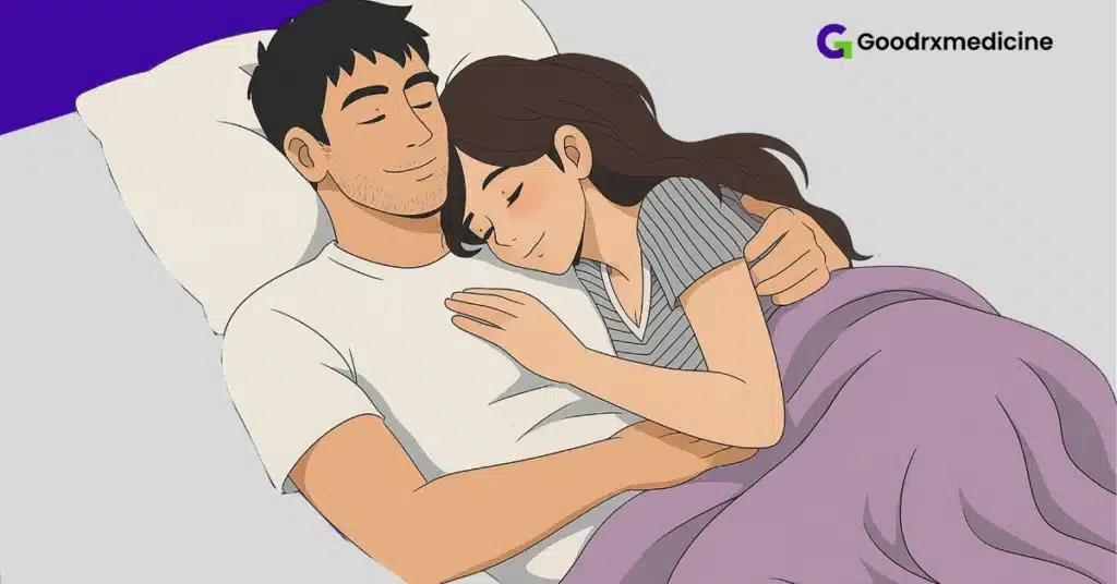 Woman caressing partner’s chest to prioritize physical intimacy