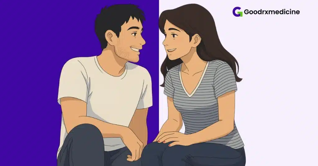 Smiling couple creating comfort and emotional connection