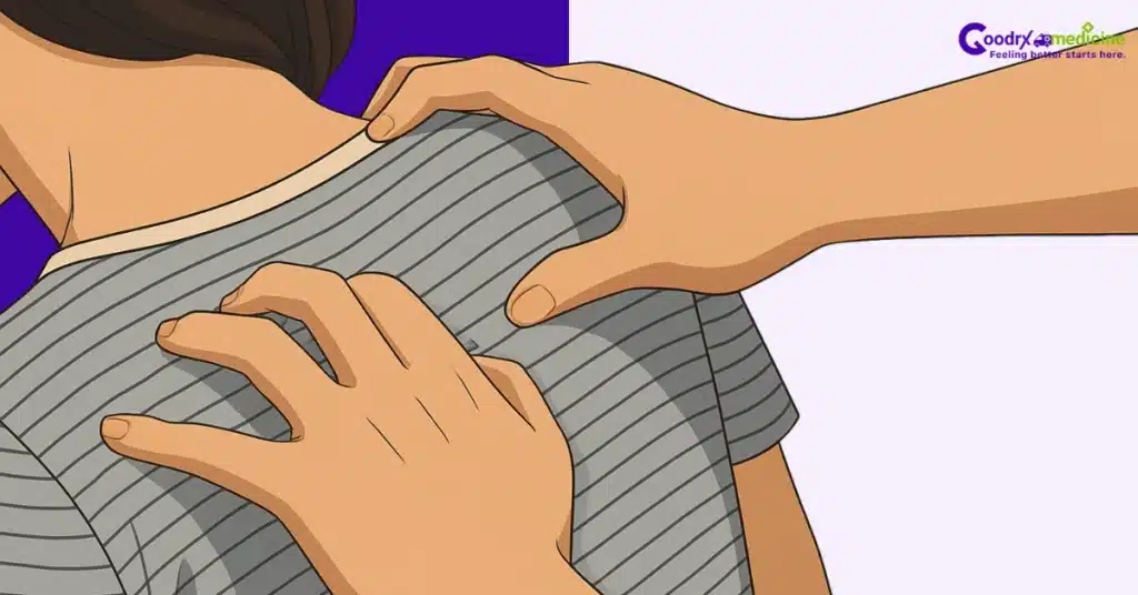 focused hands kneading shoulders for deep, slow tension relief