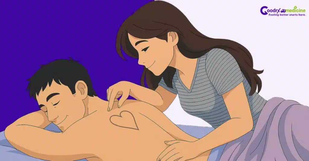 teasing, playful touch during foreplay massage