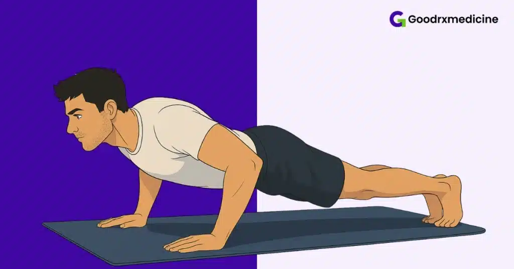 Person exercising with push-ups to manage arousal and stay fit