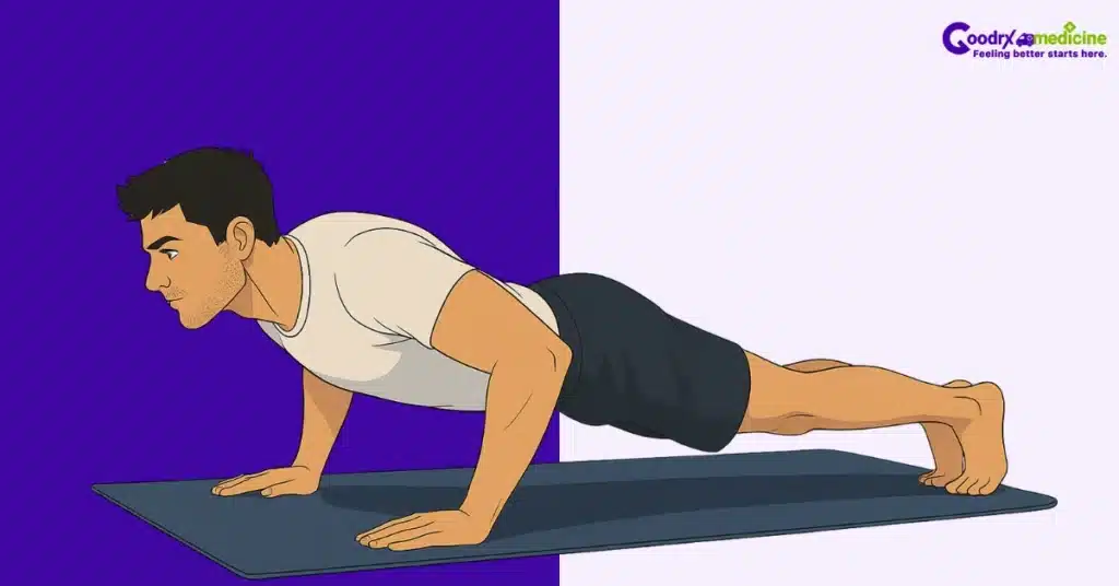 Person exercising with push-ups to manage arousal and stay fit