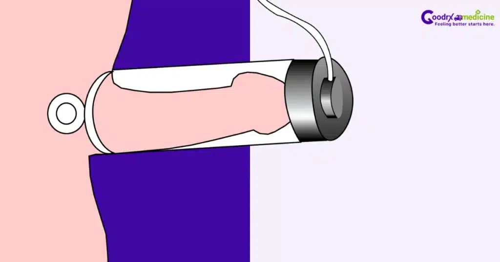 Diagram of penis entering VED cylinder