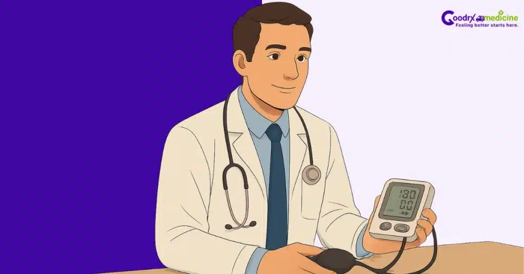 Doctor with blood pressure device addressing ED causes
