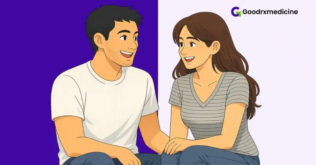 Couple discussing sexual pleasure, comfort, and personal boundaries