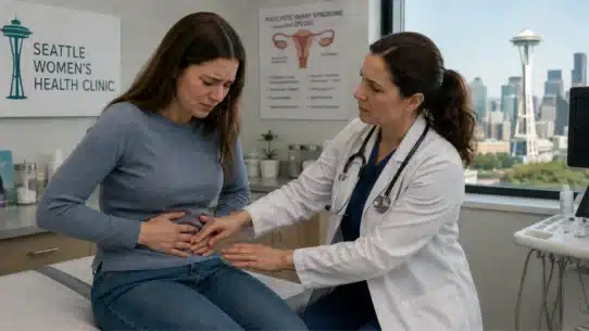 Doctor discussing PCOS treatment options with patient in Seattle