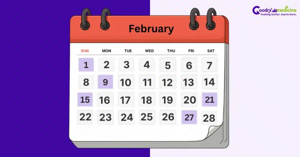 Calendar showing rest days to boost semen volume
