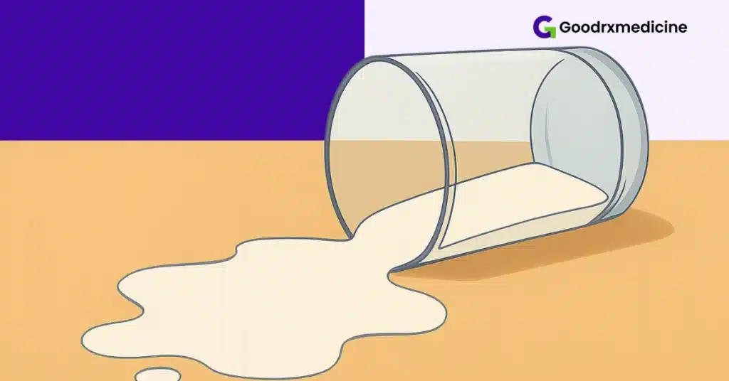 Glass tipping with spilled milk symbolizing ejaculation