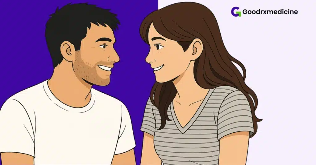 Couple smiling at each other