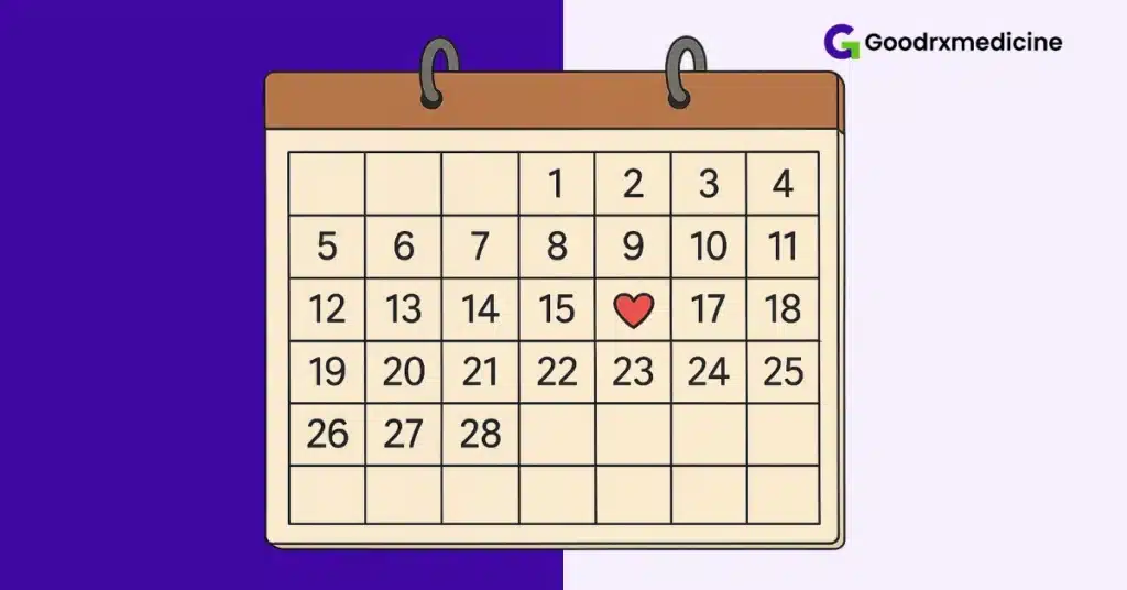 Calendar with a heart marked to schedule intimacy in a relationship
